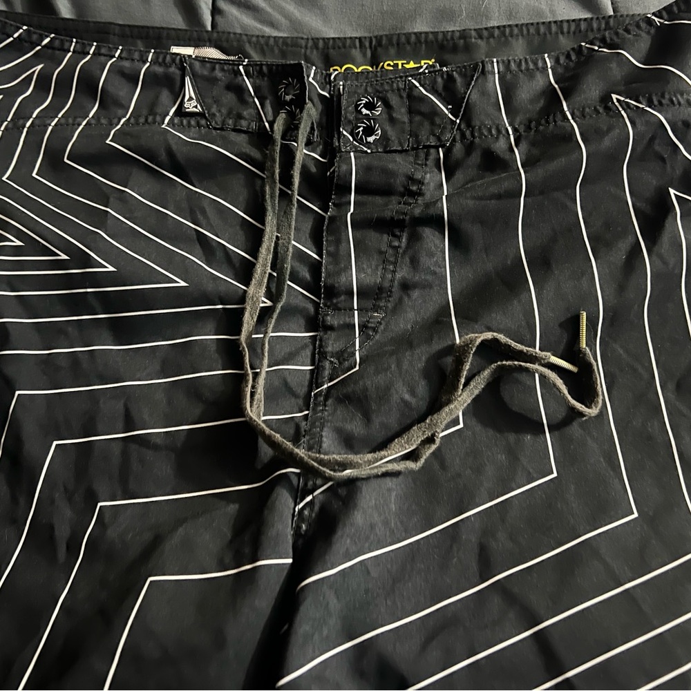 Black and White Geometric Patterned Shorts